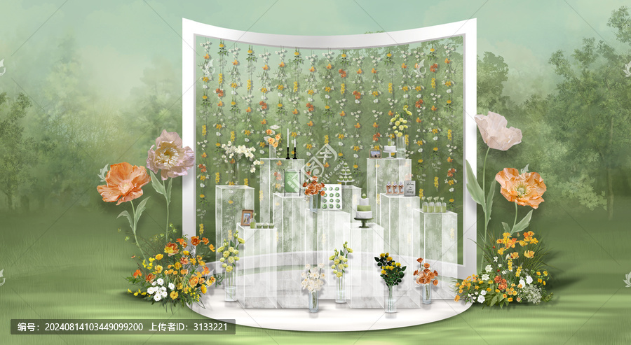 唯美浪漫婚禮甜品區(qū)