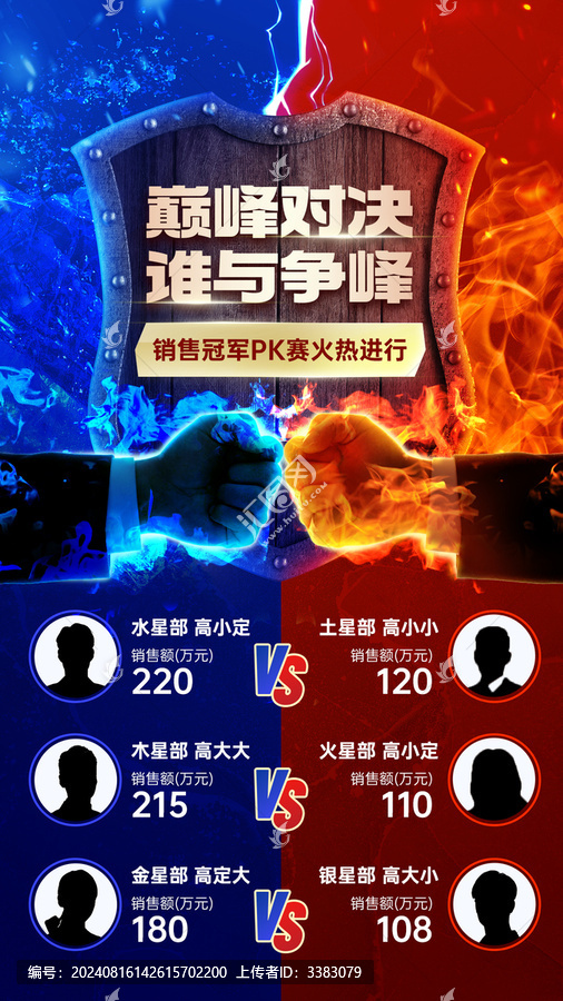 金融保險(xiǎn)業(yè)績(jī)PK榜單激勵(lì)海報(bào)