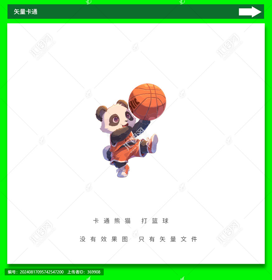 卡通籃球熊貓