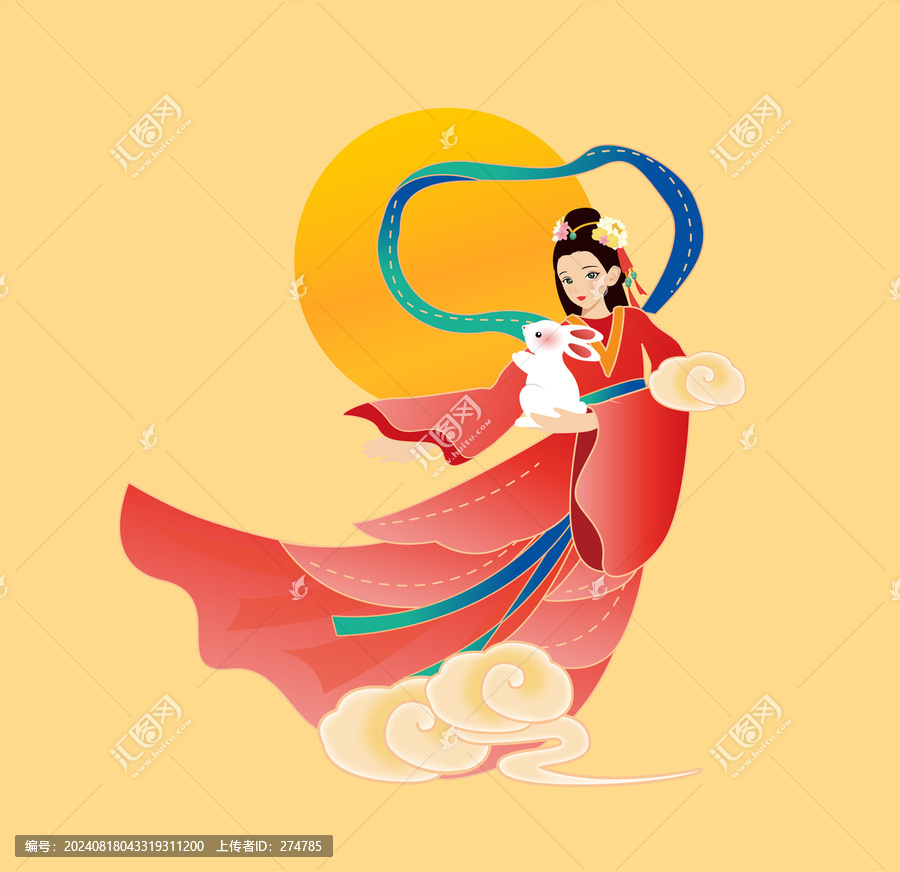 嫦娥奔月插畫