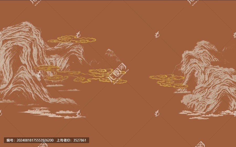 新中式描線山水