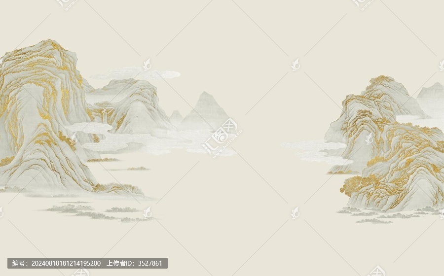 新中式輕奢山水背景墻