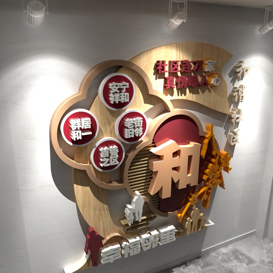 社區(qū)文化墻幸福鄰里