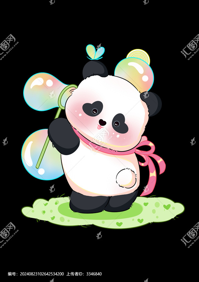 吹泡泡熊貓
