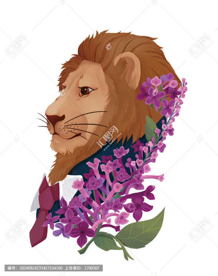 獅子和丁香插畫