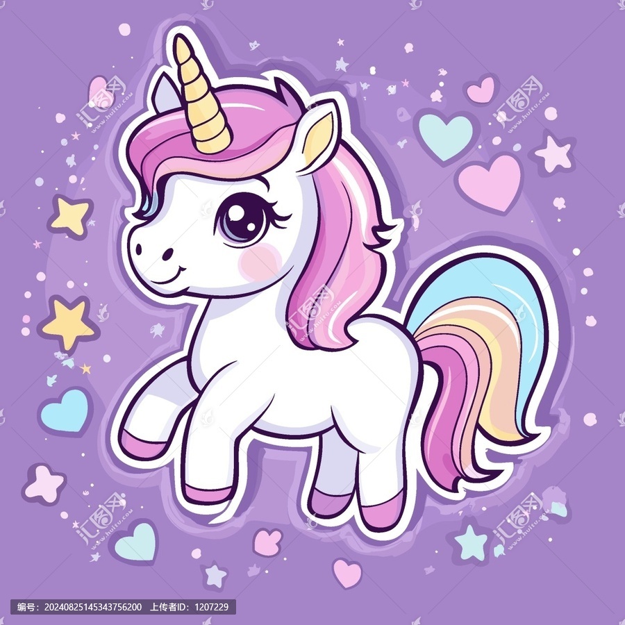 夢幻獨角獸插畫