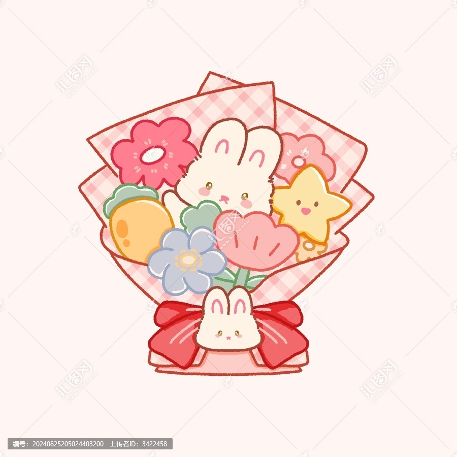 卡通小兔花束