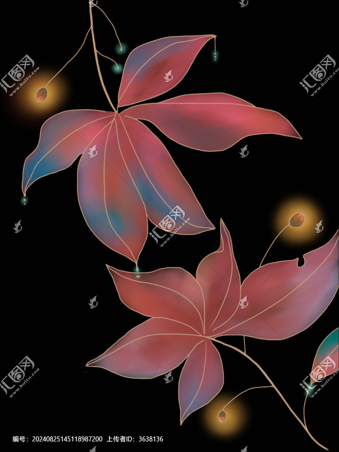 粉色葉子圖案