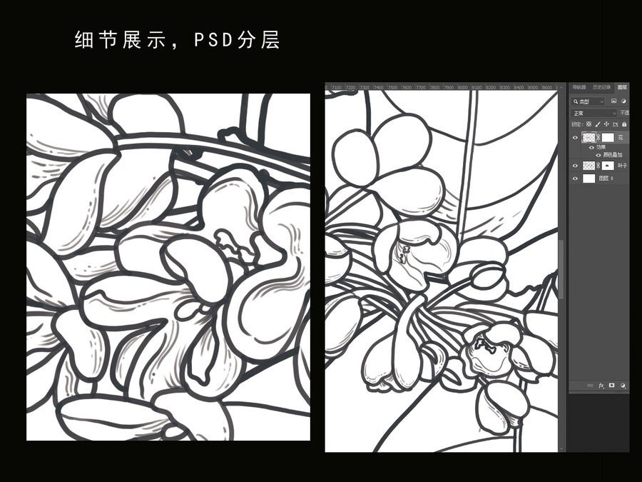 桂花線稿