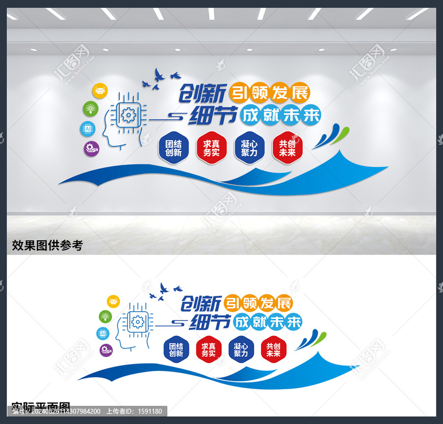 創(chuàng)新引領(lǐng)發(fā)展企業(yè)公司文化墻