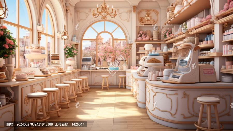 歐式風(fēng)格的烘焙店內(nèi)景