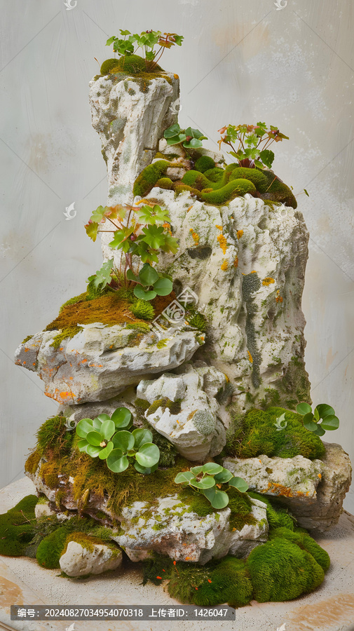 苔蘚石頭微型景觀