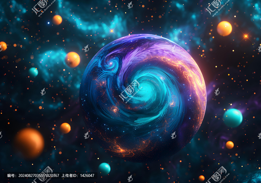抽象漩渦能量星球