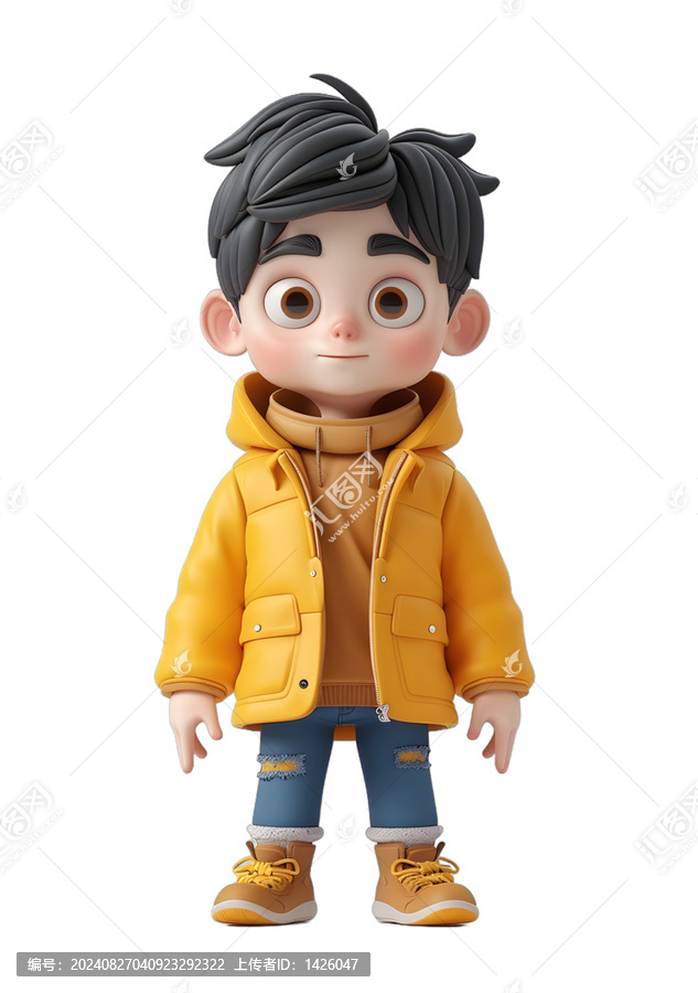 [免摳素材]一個(gè)可愛的卡通男孩