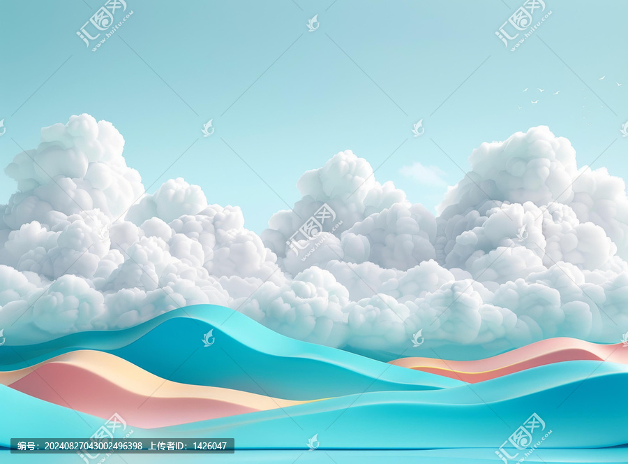 粉彩天空與云朵