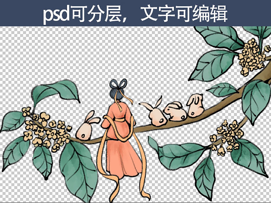 中秋包裝插畫