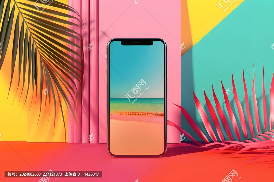 夏季海灘度假手機模型