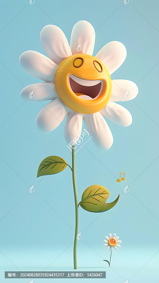 快樂歌唱的雛菊花