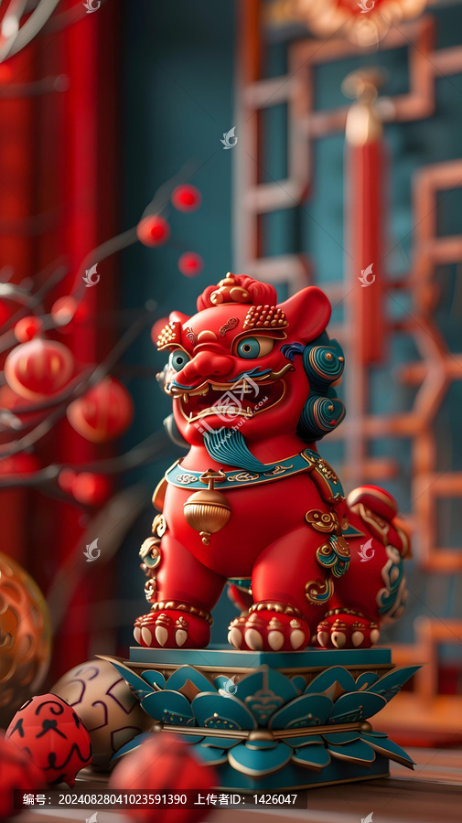 祥獅獻瑞的AI圖片