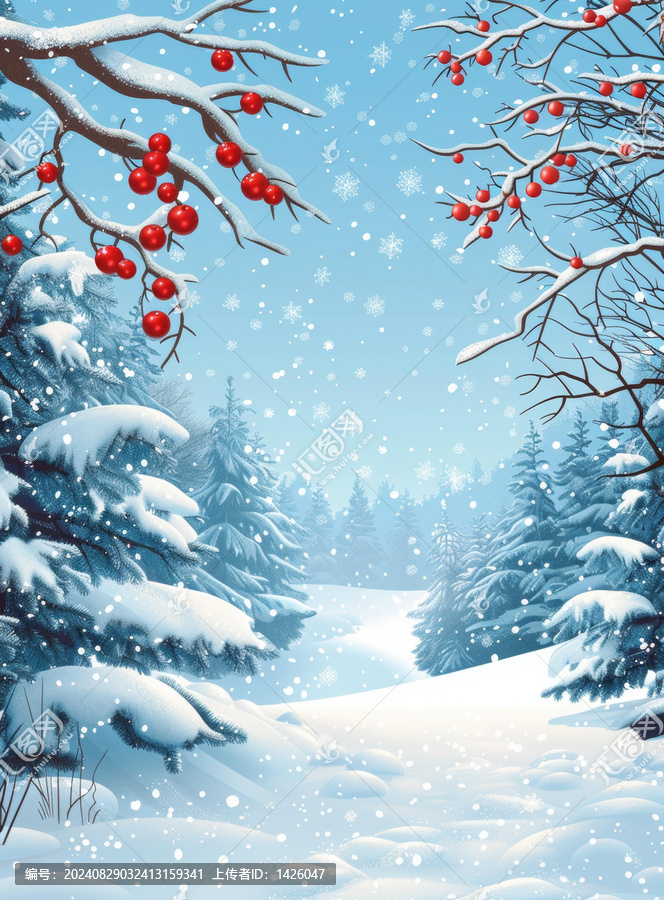 冬日雪景的AI圖片
