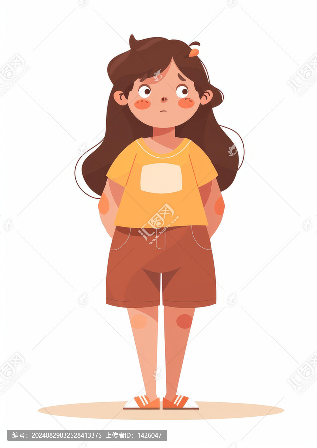 小女孩的表情很擔心