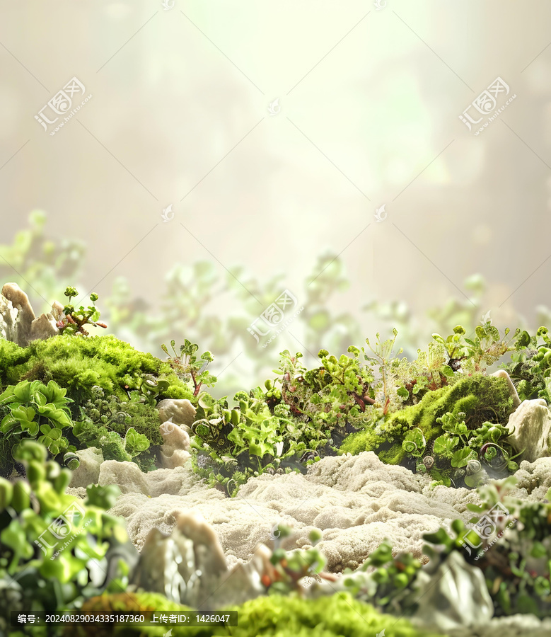 青苔沙地背景