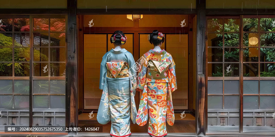 兩個穿著和服的日本女性