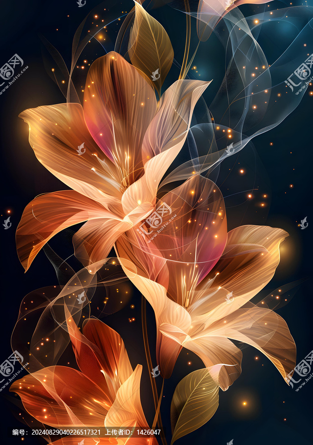 閃耀的百合花與流動(dòng)的光