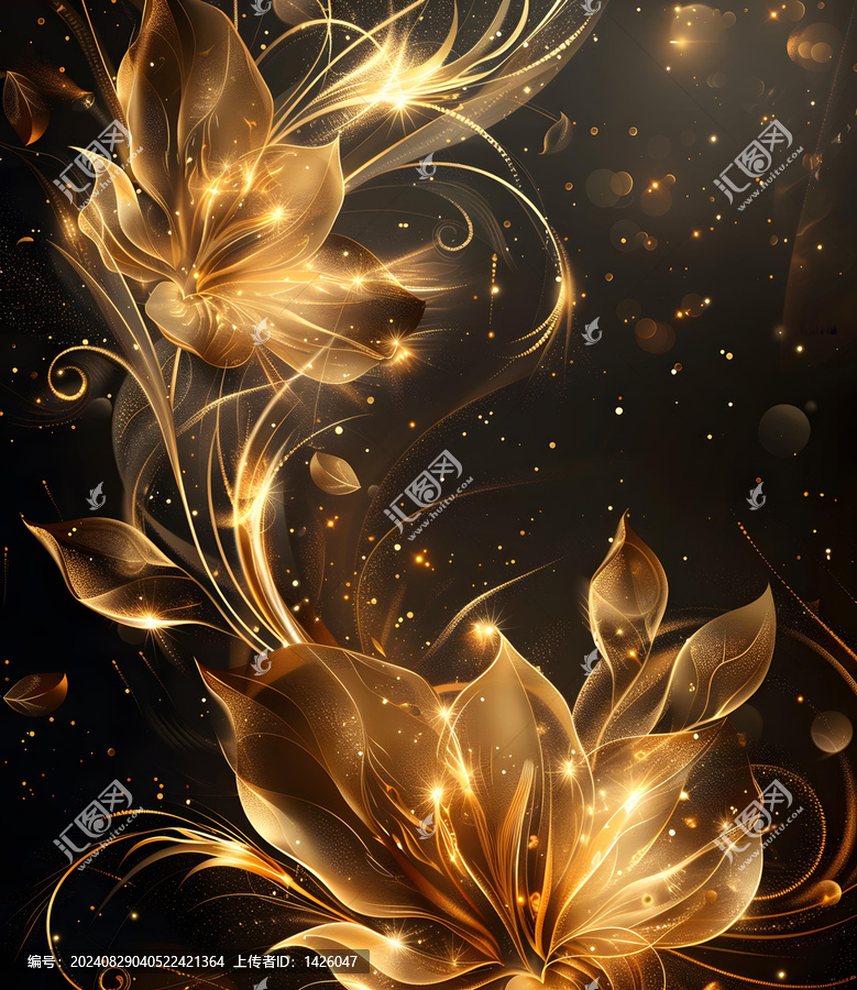 金色花朵的AI圖片