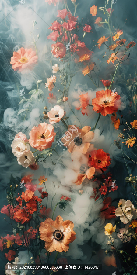 畫家筆觸下的花朵綻放著飄渺的姿態(tài)