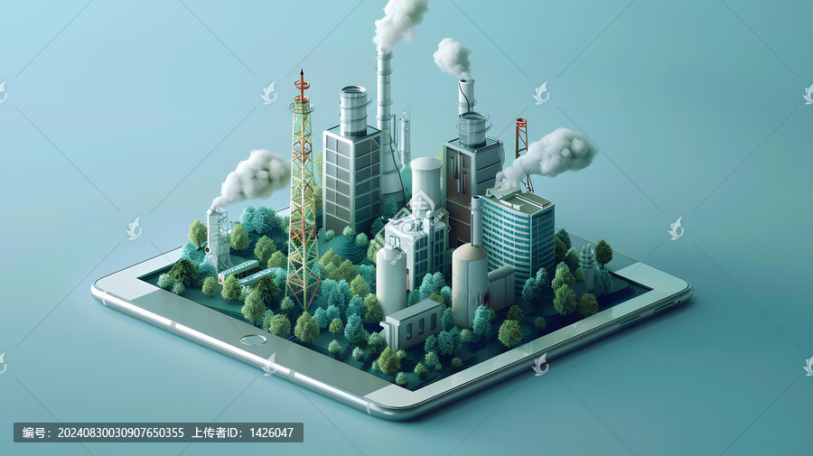 綠色工業(yè)城市平板電腦概念圖
