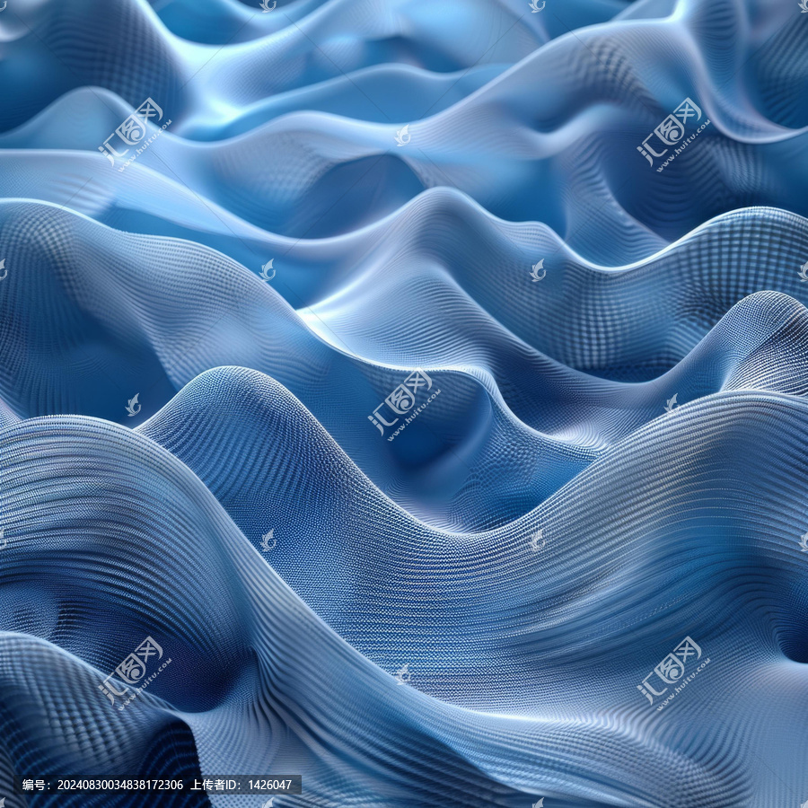藍(lán)色波浪狀3D抽象背景