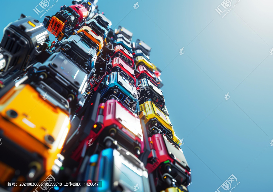 未來城市汽車堆疊