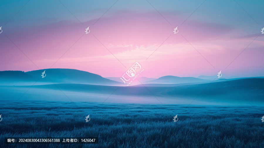 山丘上空中的藍(lán)色時(shí)刻