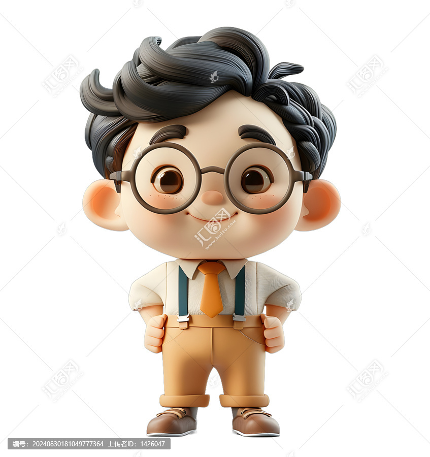 [免摳素材]戴眼鏡的卡通男孩