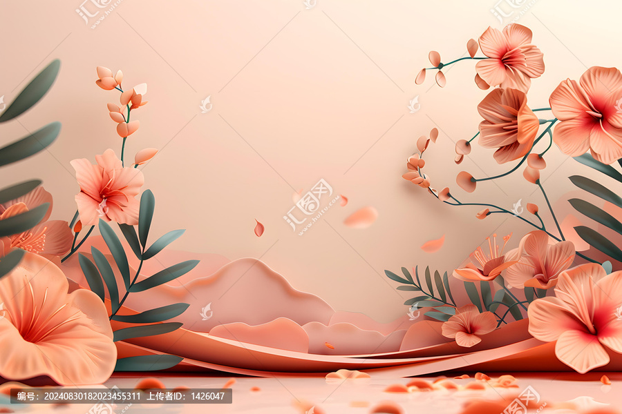 3D立體花卉藝術(shù)背景