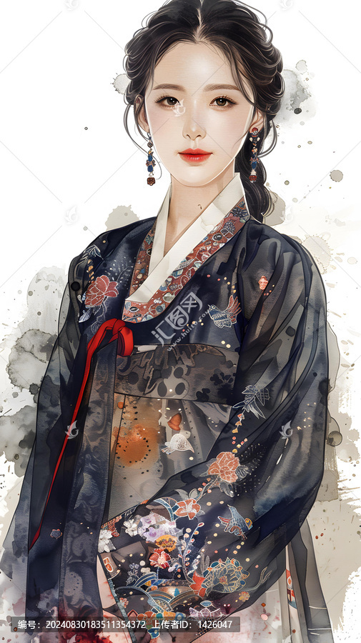 身穿韓服的韓國美女