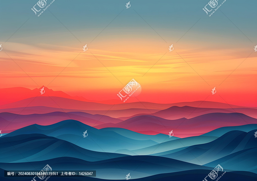 日落時(shí)分的山景
