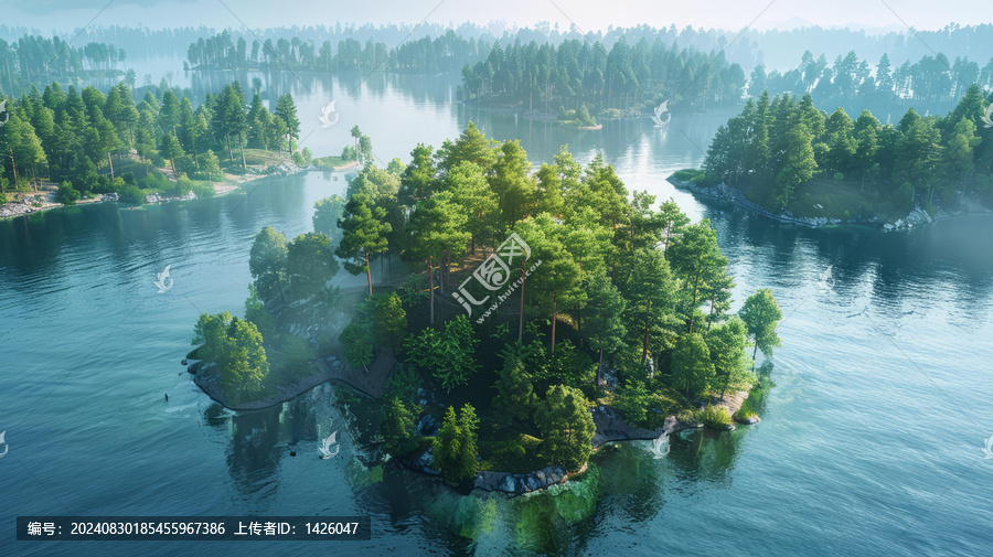 寧?kù)o的湖泊與小島