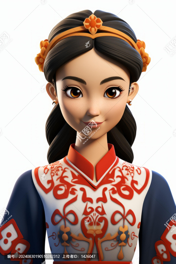 身穿中國傳統(tǒng)服飾的年輕女子