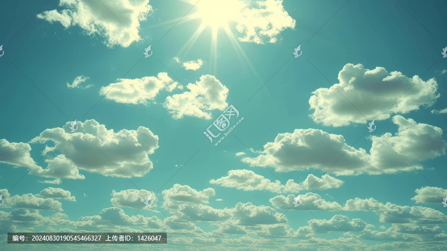 蔚藍(lán)的天空背景上有朵朵白云