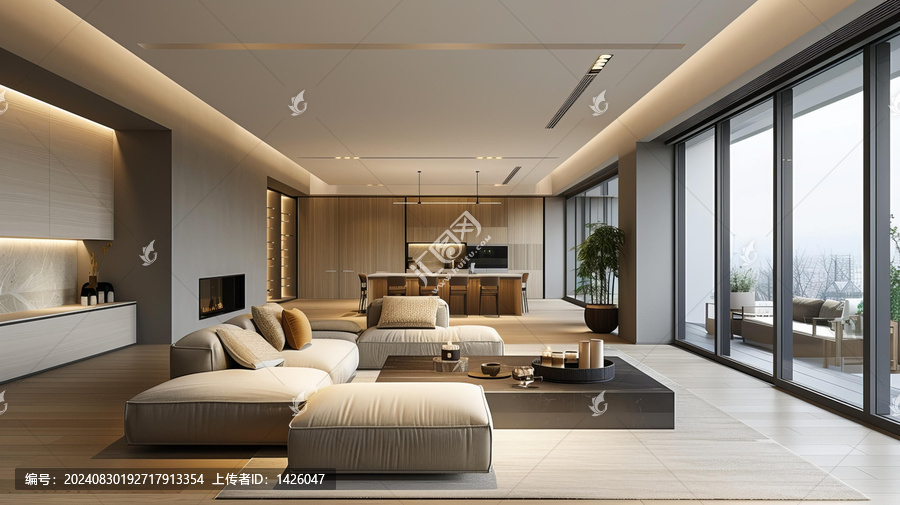 現(xiàn)代簡(jiǎn)約風(fēng)格公寓客廳效果圖