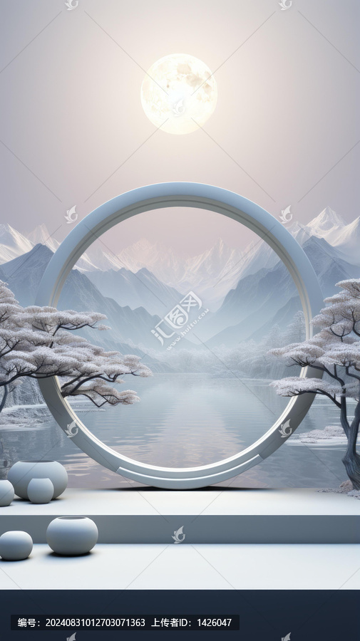 月光山湖圖