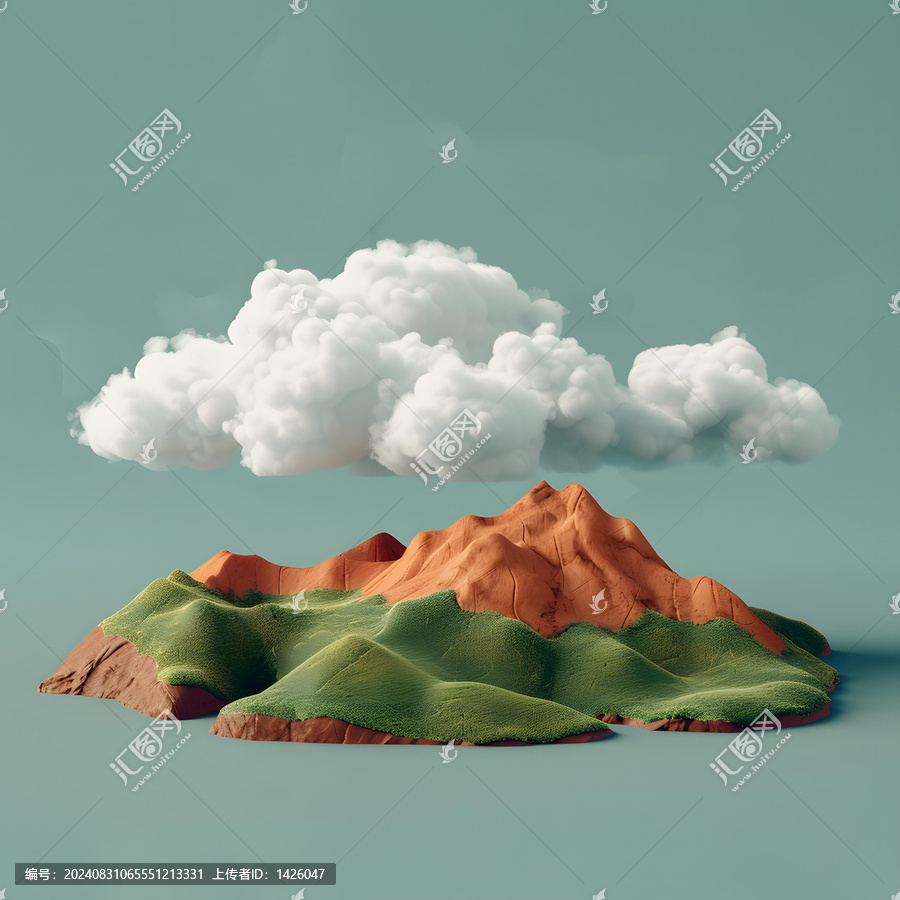云朵和山峰