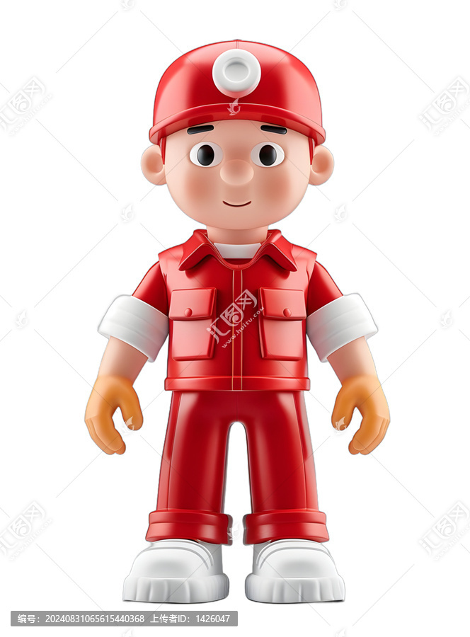 [免摳素材]卡通維修工人3D人物