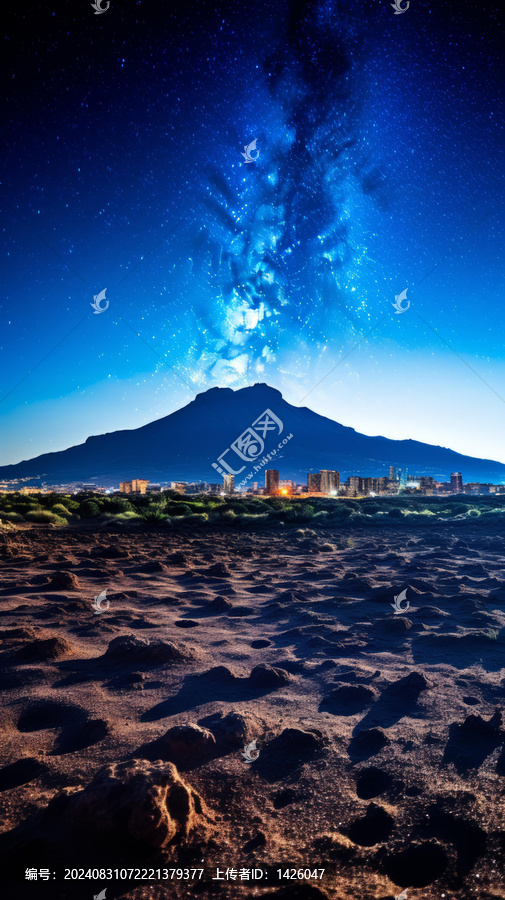 壯麗星空下的城市