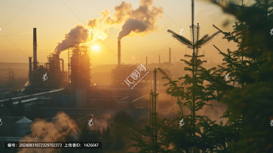 工廠排放大量煙霧到空中