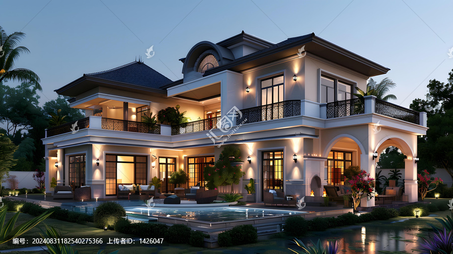 3D效果圖展示的現(xiàn)代住宅
