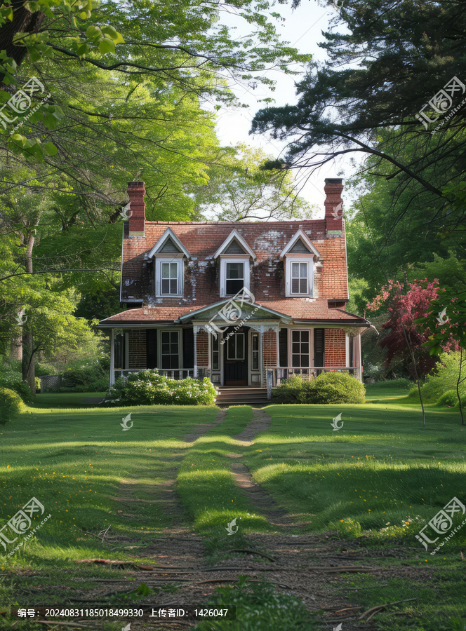田野里的紅色小屋