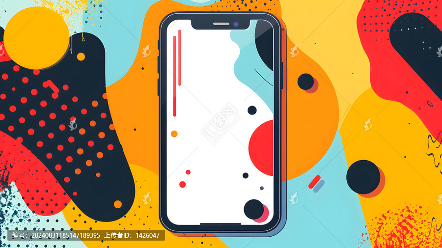 彩色抽象幾何圖形手機背景圖
